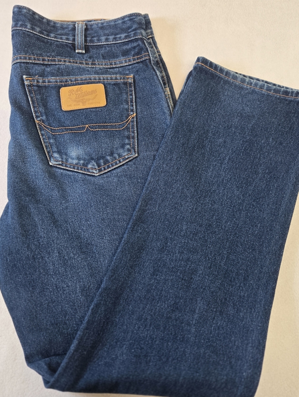 R.M. Williams Men's Jeans Size 37R Made in Australia Blue Denim Straight Leg